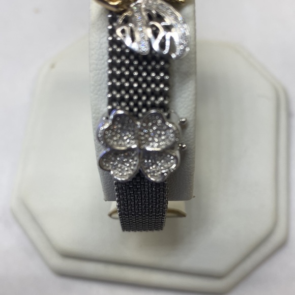 Bangle Bracelet Diamonds 14K Gold - Picture 4 of 14